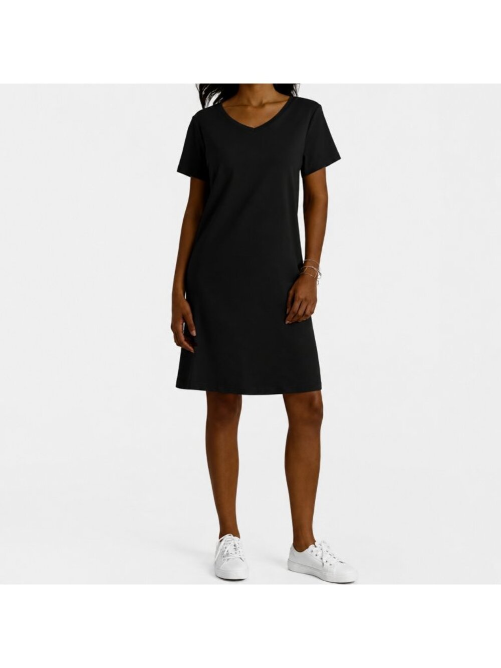 NEW Isaac Mizrahi New York Black Cotton T-Shirt Dress - Large